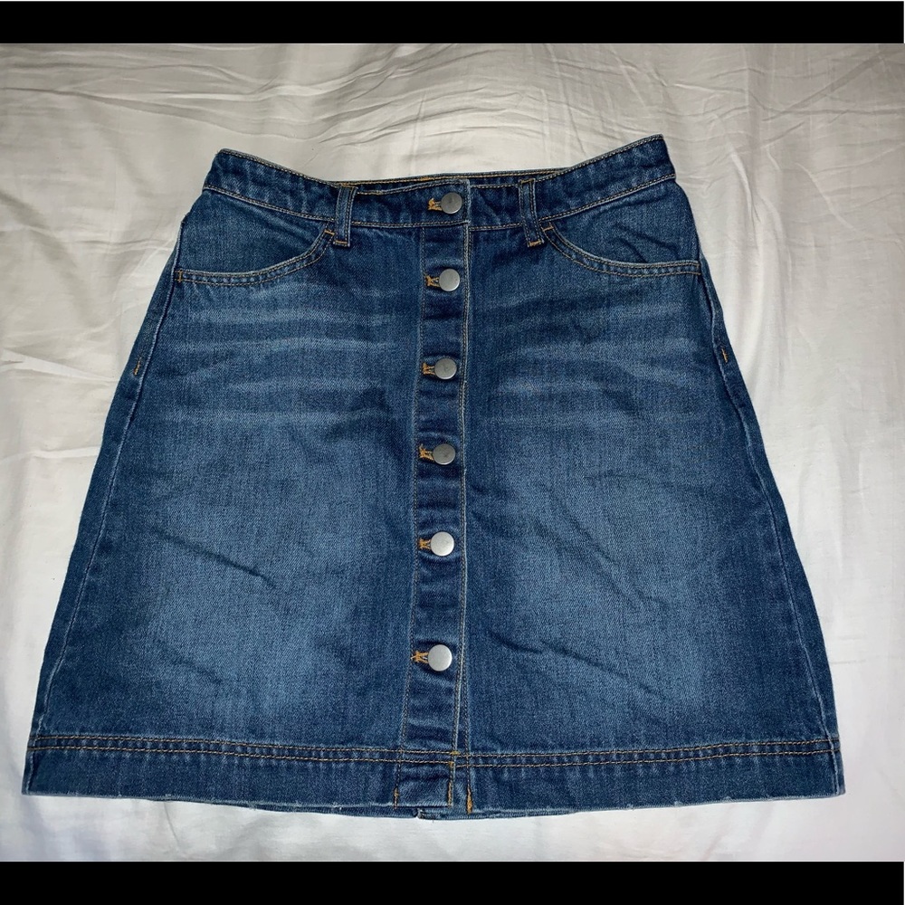 H&M Button Front Denim Skirt